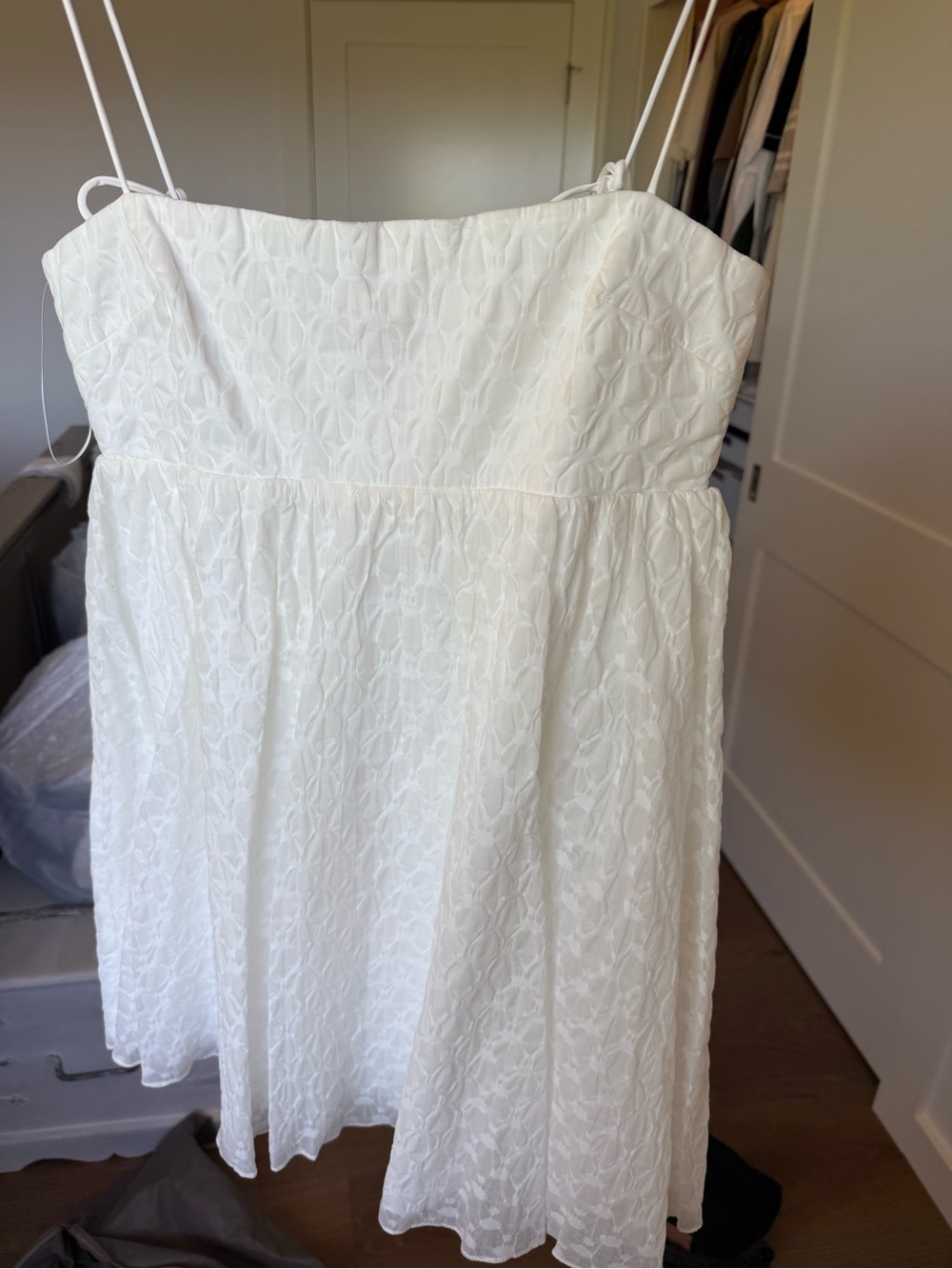 Amanda Uprichard White Textured Mini Dress